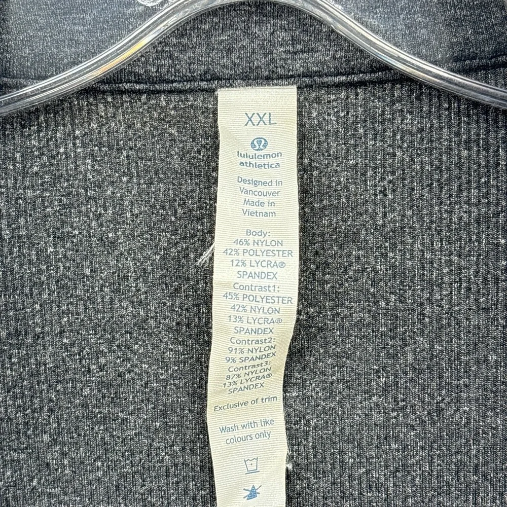 Lululemon‎ Jacket Mens 2XL Full Zip Pockets Gray Shift Running Workout Mock XXL
